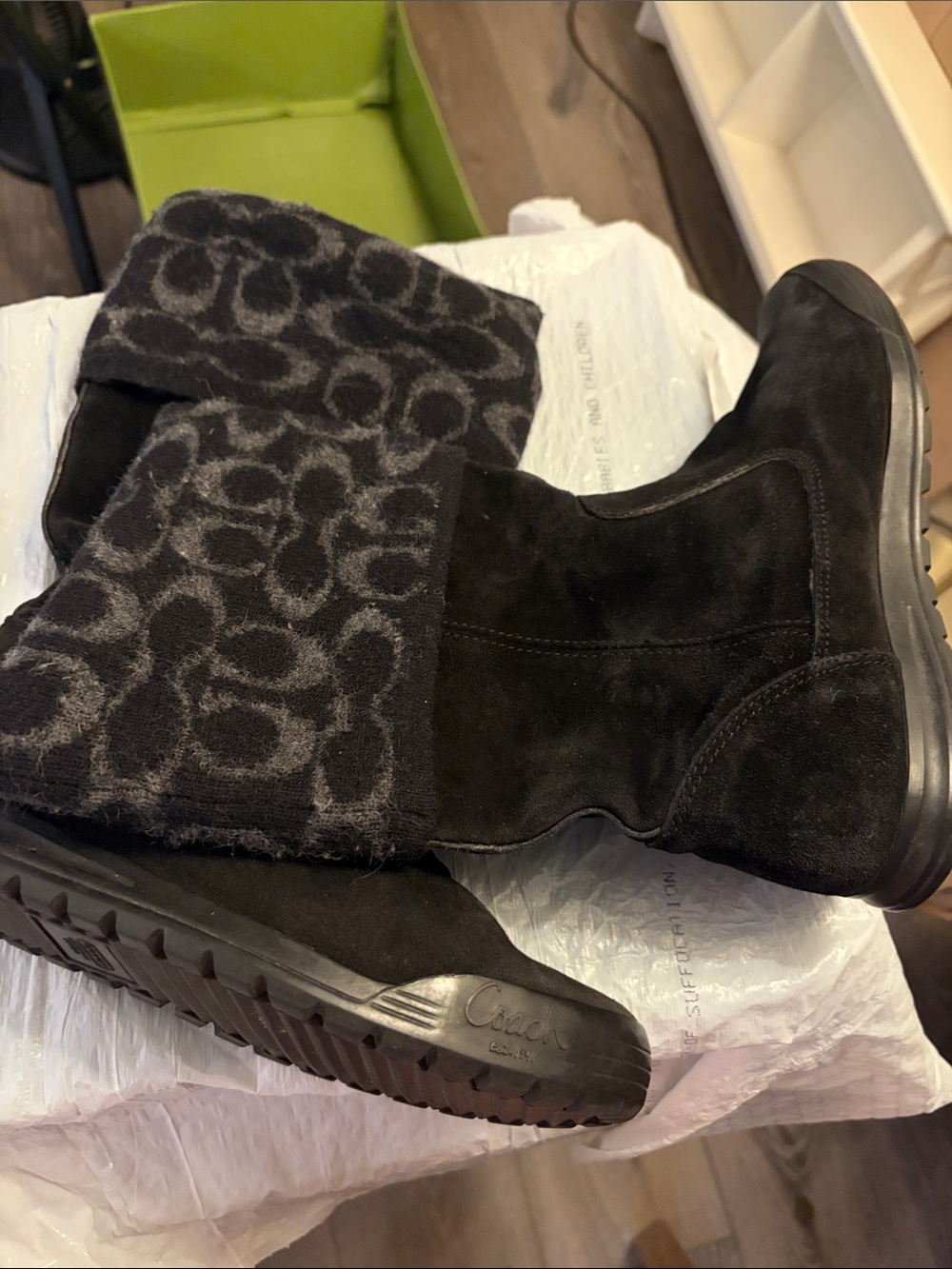Coach Black Suede boots